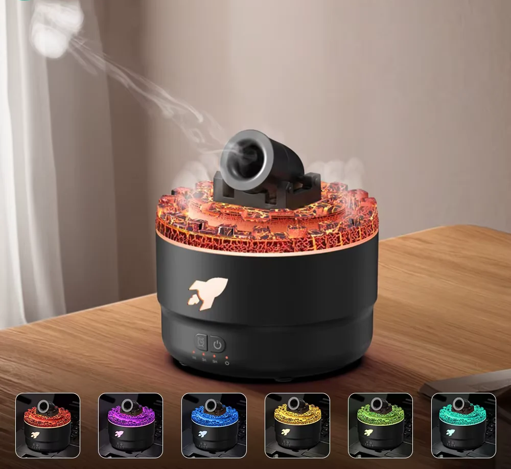 Multicoloured Desktop Decorative Lamp with Air Humidifier Jellyfish Spray Diffuser 3-Speed Timer Essential Oil Aroma Machine