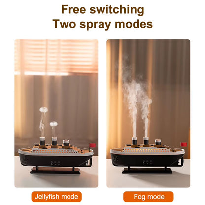 Titanic Ship Model Aromatherapy Essential Oil Diffuser with LED Lamp Aroma Difusor Atomizer Auto Shut-Off Home Air Humidifier