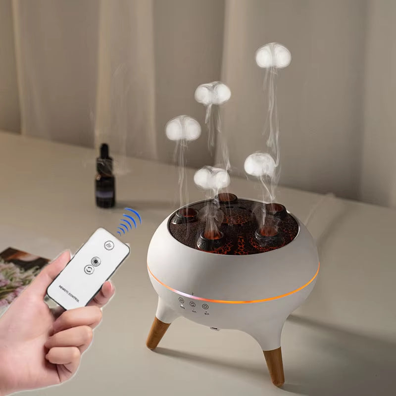 Dynamic Jellyfish Air Humidifier & Essential Oil Diffuser -Remote Control, 7 Colorful Night Lights for a Relaxing Bedroom Atmosphere