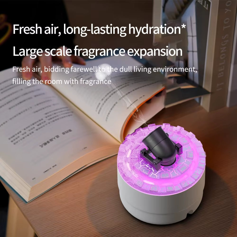 Multicoloured Desktop Decorative Lamp with Air Humidifier Jellyfish Spray Diffuser 3-Speed Timer Essential Oil Aroma Machine