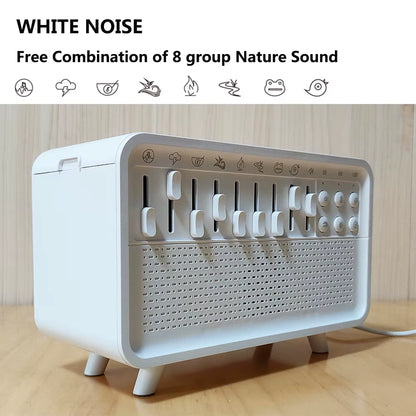 Bluetooth White Noise Machine with Aroma Diffuser,Humidifier & Night Light |8 Natural Sounds,3-Level Dimming for Sleep Therapy