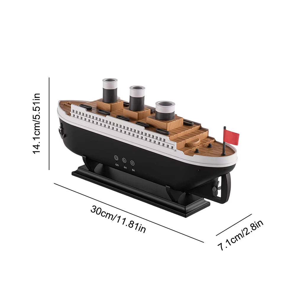 Titanic Ship Model Aromatherapy Essential Oil Diffuser with LED Lamp Aroma Difusor Atomizer Auto Shut-Off Home Air Humidifier