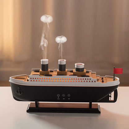 Titanic Ship Model Aromatherapy Essential Oil Diffuser with LED Lamp Aroma Difusor Atomizer Auto Shut-Off Home Air Humidifier