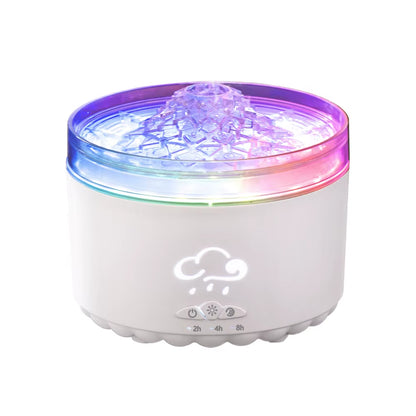 Volcano Aroma Diffuser Ultrasonic Air Humidifier Timer Auto Shut-Off Remote Control Flame Diffusers for Home Bedroom White